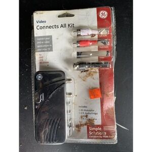 GE Video Connects All Kit ~ RF Modulator, AV Cable, Coax Cable 73452